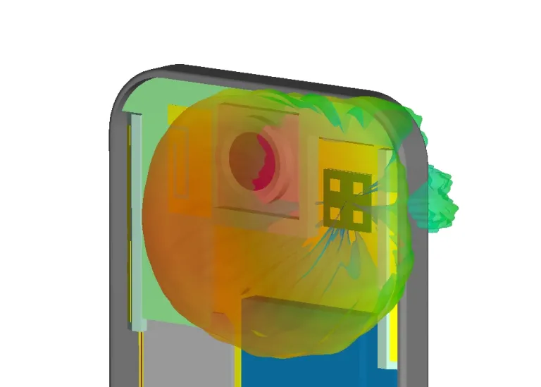 CST Studio Suite Simulation of a Mobilephone Farfield > Dassault Systèmes