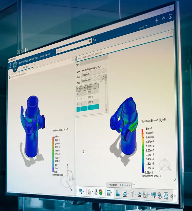Structural simulation illustration showcasing SIMULIA capabilities within the 3DEXPERIENCE platform for advanced engineering