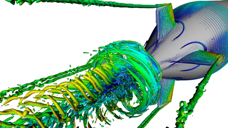Multiphysics simulation visual depicting marine engineering design, enhancing performance and safety in the offshore industry