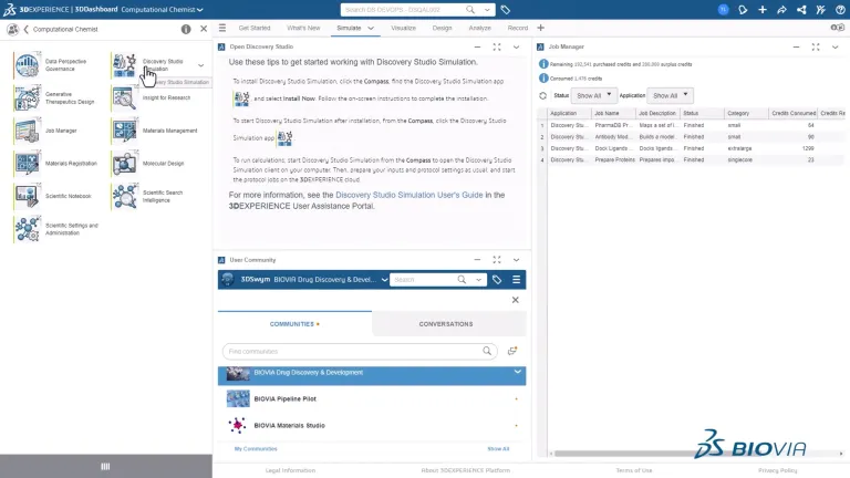BIOVIA Discovery Studio Simulations SMTD > Dassault Systemes