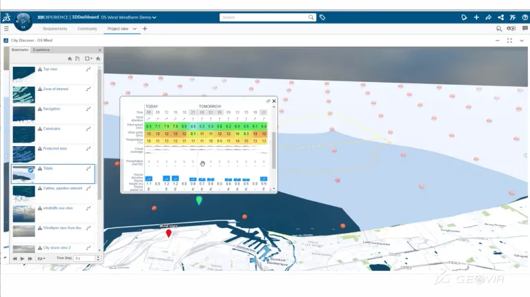 Geospatial data visualization for wind energy projects using GEOVIA and the 3DEXPERIENCE platform