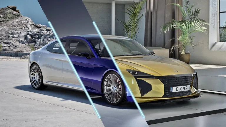 3D vehicle rendering created using 3DEXCITE Suite, which is a tool for creating immersive product visualization