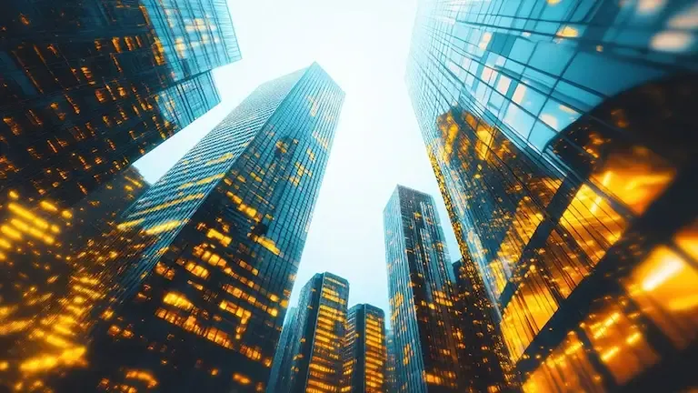 High-rise city skyline illustrating urban density challenges in elevator and escalator manufacturing
