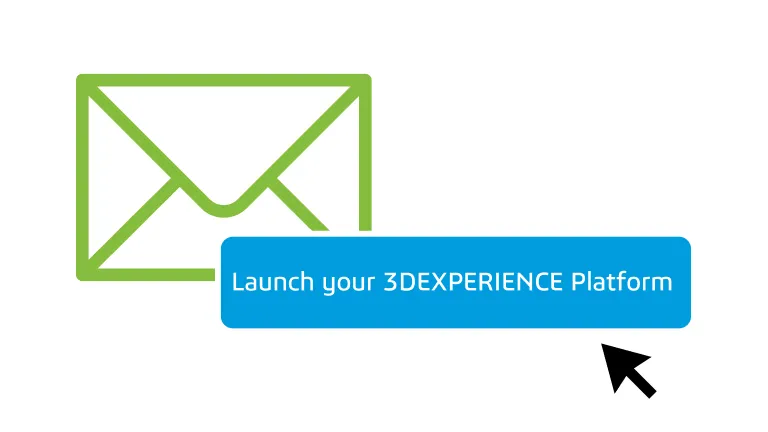 Email notification from 3ds.com prompting users to launch the 3DEXPERIENCE platform for xDraftSight setup.