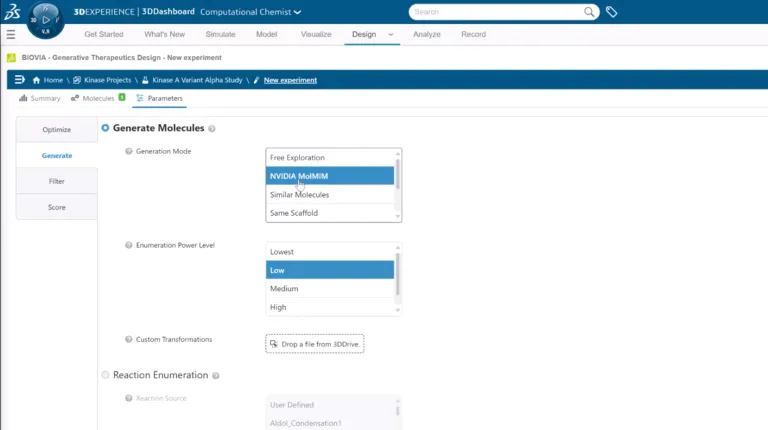 BIOVIA GTD with NVIDIA MolMIM > Dassault Systèmes