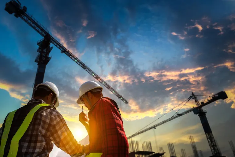 Two construction workers onsite