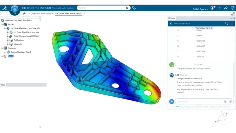 Detailed 3D simulation of an aircraft wing for Aerospace & Defense projects using SIMULIA on 3DEXPERIENCE platform