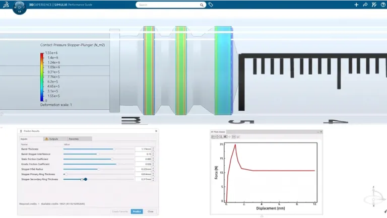 Virtual Twin of Physics Behavior predicting syringe performance for Life Sciences & Healthcare using SIMULIA AI tools