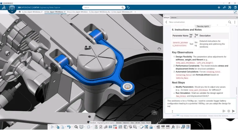 Virtual Companion AI agent for industrial simulation and design automation on the 3DEXPERIENCE platform