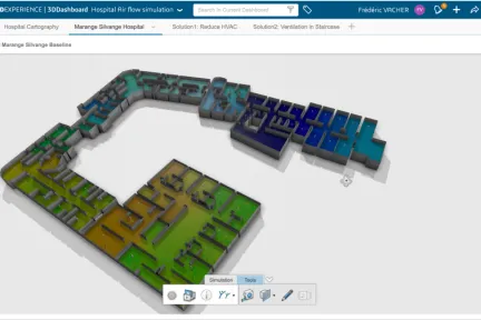 La communauté en ligne « OPEN COVID-19 » du 3DEXPERIENCE Lab utilise le logiciel de simulation des flux d’air de Dassault Systèmes pour réduire les risques de propagation du virus dans l’hôpital Saint-François de Marange-Silvange