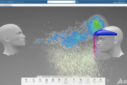 La communauté « OPEN COVID-19 » du 3DEXPERIENCE Lab de Dassault Systèmes simule le phénomène d’éternuement pour améliorer la conception d’équipements de protection individuelle