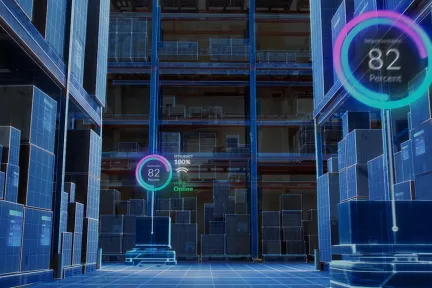 Automated robots moving in warehouse>Operational Optimization > Dassault Systèmes®
