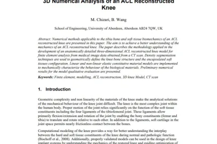 3D Numerical Analysis of an ACL Reconstructed Knee