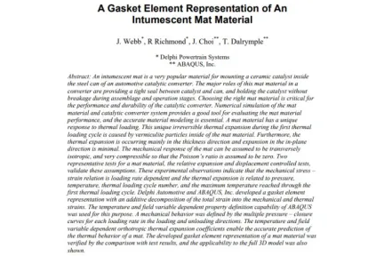 A Gasket Element Representation of An Intumescent Mat Material