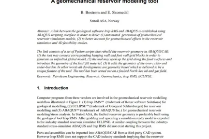 A geomechanical reservoir modeling tool