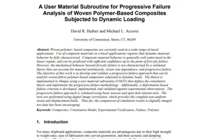 A User Material Subroutine for Progressive Failure Analysis of Woven Polymer-Based Composites Subjected to Dynamic Loading