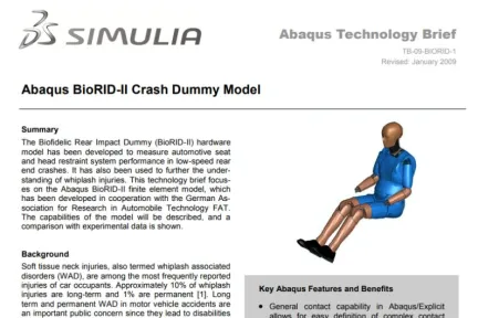 Abaqus BioRID-II Crash Dummy Model