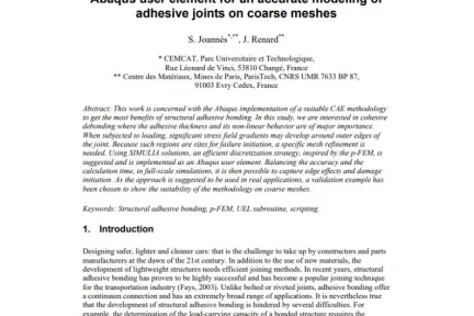 Abaqus user element for an accurate modeling of adhesive joints on coarse meshes