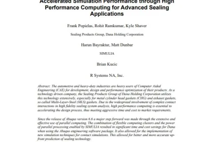 Accelerated Simulation Performance through High Performance Computing for Advanced Sealing Applications