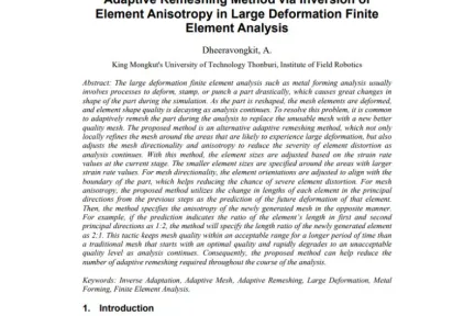 Adaptive Remeshing Method via Inversion of Element Anisotropy in Large Deformation Finite Element Analysis