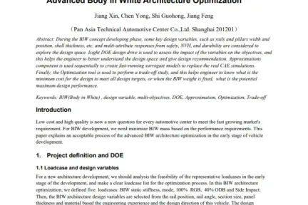 Advanced Body in White Architecture Optimization