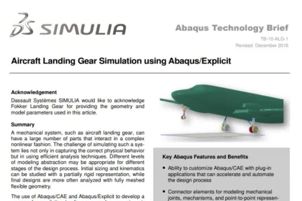 Aircraft Landing Gear Simulation using AbaqusExplicit