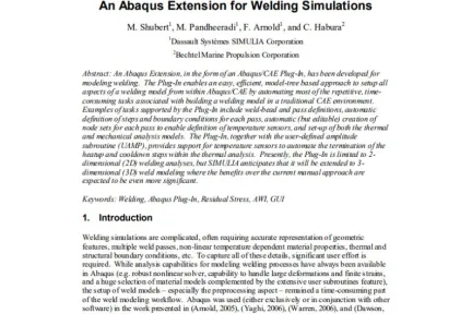 An Abaqus Extension for Welding Simulations