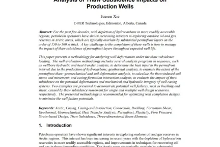 Analysis of Thaw Subsidence Impacts on Production Wells