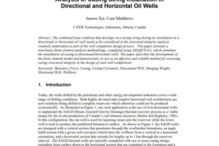 Analysis of Casing String Installation in Directional and Horizontal Oil Wells