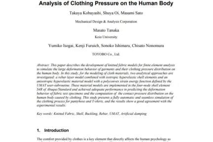 Analysis of Clothing Pressure on the Human Body