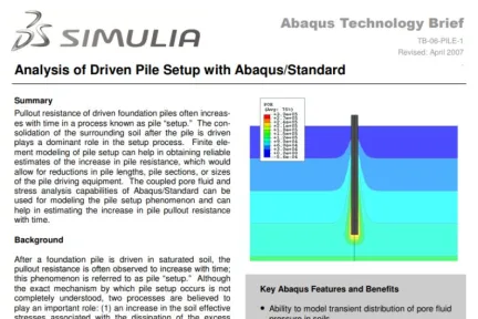 Analysis of Driven Pile Setup with AbaqusStandard