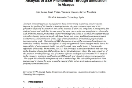 Analysis of S&R Phenomena Through Simulation in Abaqus