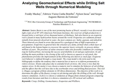 Analyzing Geomechanical Effects while Drilling Salt Wells through Numerical Modeling
