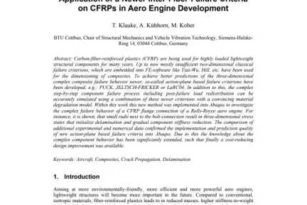 Application of a Newer Inter-Fiber-Failure Criteria on CFRPs in Aero Engine Development