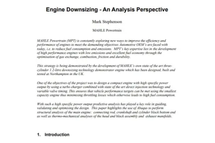 Engine Downsizing - An Analysis Perspective