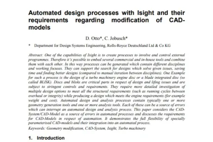 Automated design processes with Isight and their requirements regarding modification of CADmodels