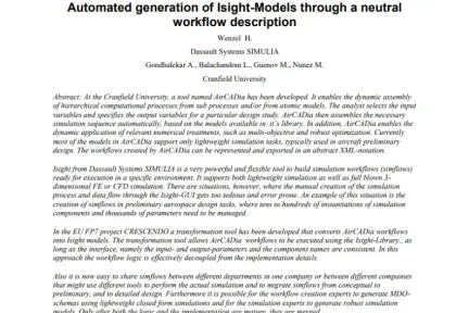 Automated generation of Isight-Models through a neutral workflow description
