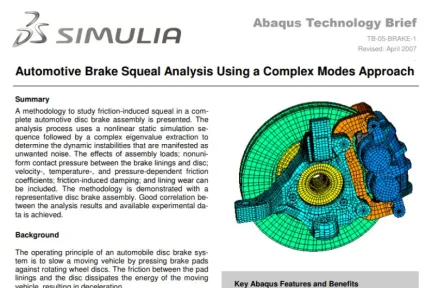 Automotive Brake Squeal Analysis Using a Complex Modes Approach