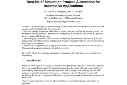 Benefits of Simulation Process Automation for Automotive Applications