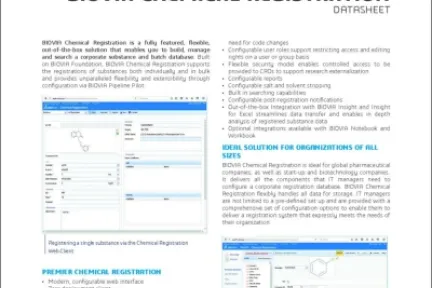 BIOVIA Chemical Registration Datasheet