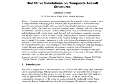 Bird Strike Simulations on Composite Aircraft Structures