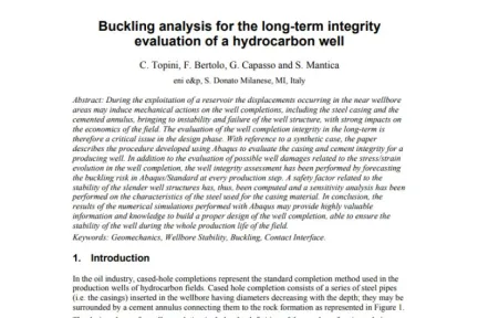 Buckling analysis for the long-term integrity evaluation of a hydrocarbon well