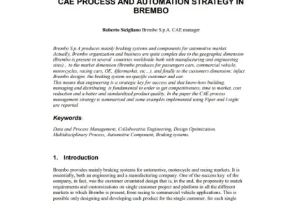 CAE PROCESS AND AUTOMATION STRATEGY IN BREMBO