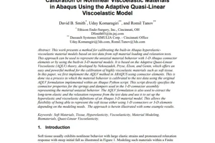 Calibration of Nonlinear Viscoelastic Materials in Abaqus Using the Adaptive Quasi-Linear Viscoelastic Model