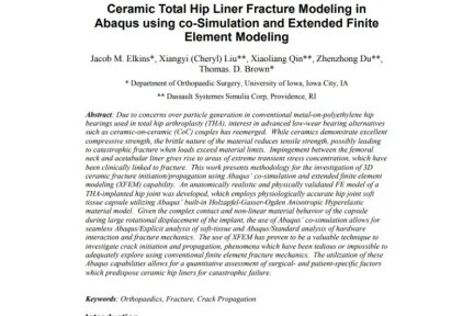 Ceramic Total Hip Liner Fracture Modeling in Abaqus using co-Simulation and Extended Finite Element Modeling