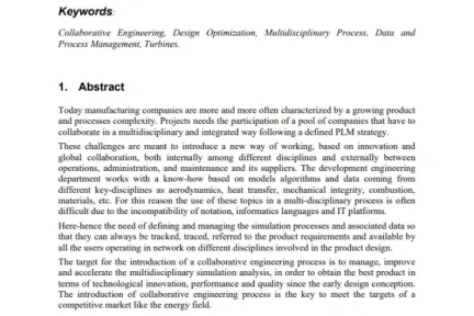 Collaborative engineering process for multidisciplinary optimization of a gas turbine component