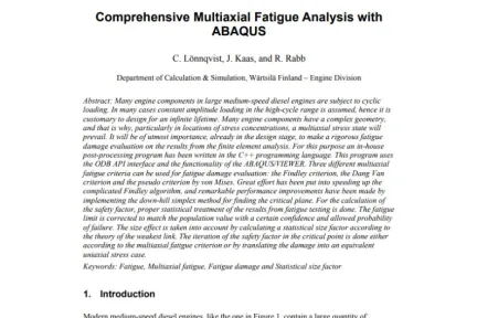 Comprehensive Multiaxial Fatigue Analysis with ABAQUS