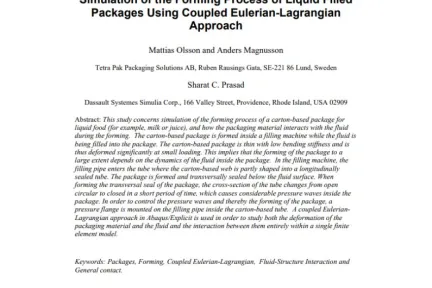Simulation of the Forming Process of Liquid Filled Packages Using Coupled Eulerian-Lagrangian Approach