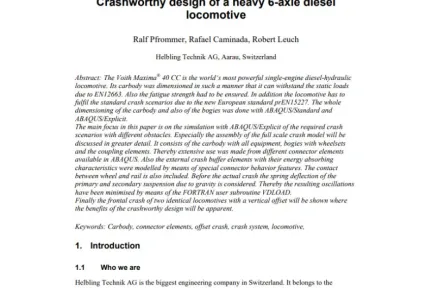 Crashworthy design of a heavy 6-axle diesel locomotive