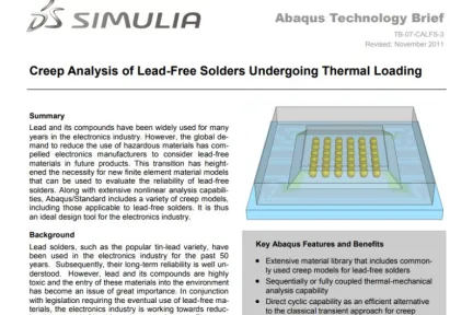 Creep Analysis of Lead-Free Solders Undergoing Thermal Loading